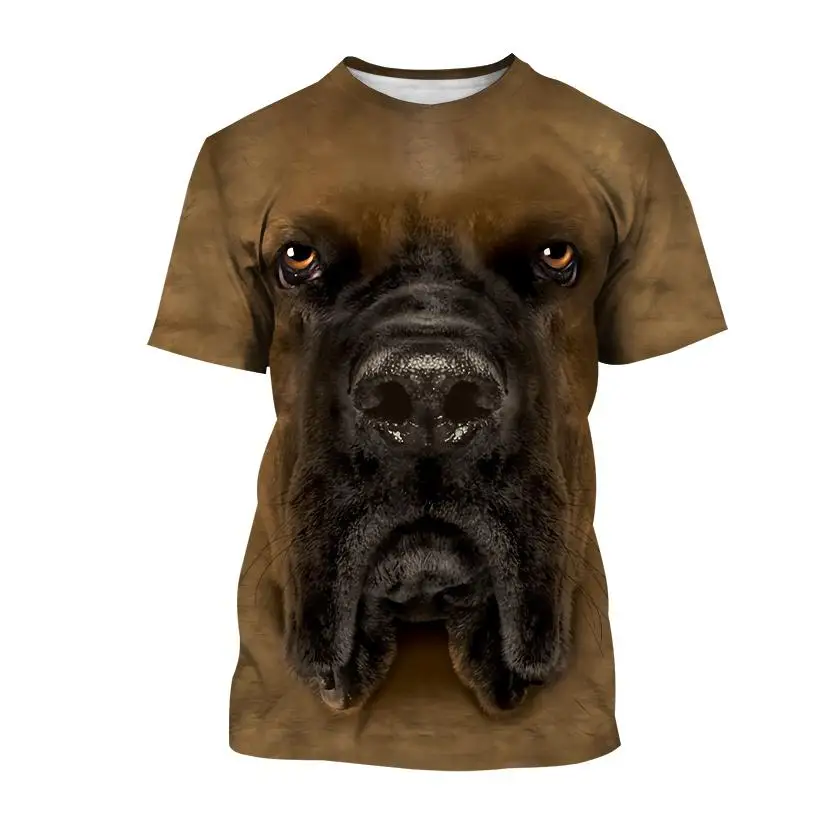 New Cute Pet Dog 3d Printing Round Neck Fashion Men\'s Women\'s Children\'s Cool Fun T-shirt Breathable Light Summer Sports Top