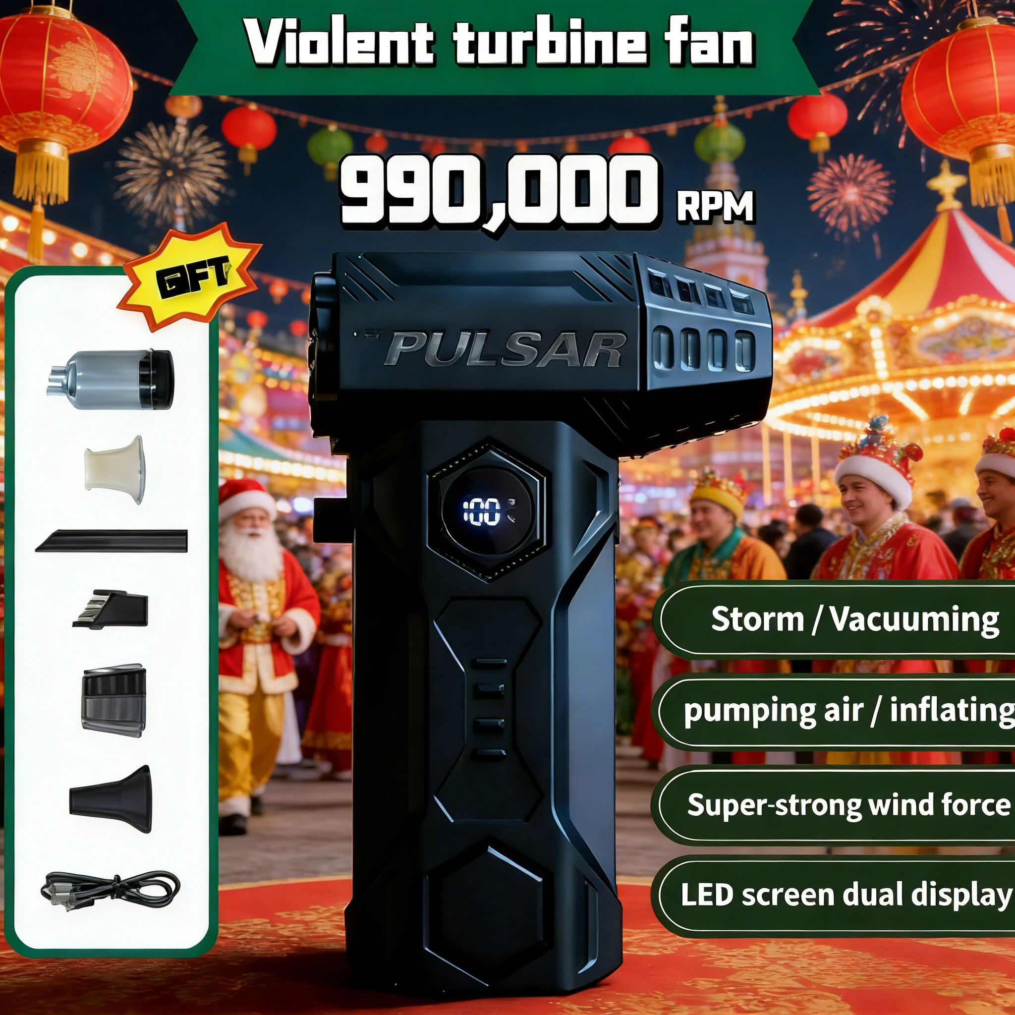 

Высокоскоростная воздушная тряпка 990000 об/мин | Бесщеточный двигатель + переменная скорость — портативный инструмент для глубокой очистки!