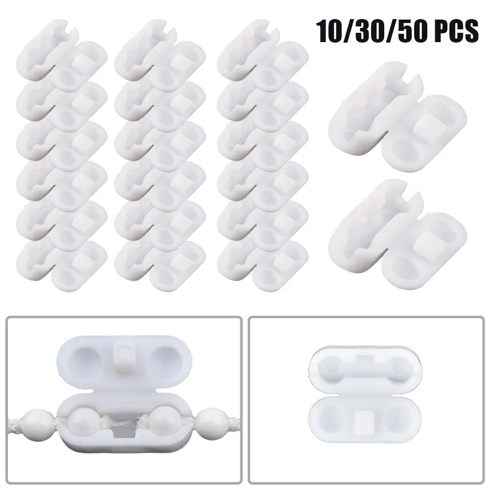 10/30/50pcs Roller Blinds Pull Cord Connector Curtain Chain Connector Cord Connection Extension Clips Roman Curtain Beaded Chain