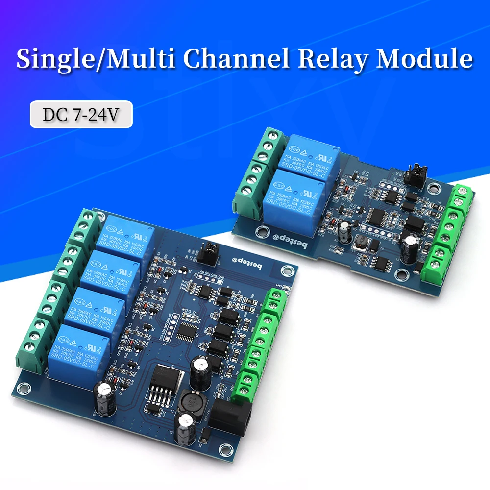 

7-24 В Modbus-Rtu 2/4-канальный релейный модуль, переключатель Modbus RTU RS485/TTL, входной выход связи с защитой от обратного хода