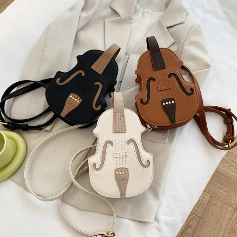Kreative Violine Weiblichen Umhängetasche PU Leder Kleine Rucksäcke für Frauen Luxus Design Gewinde Damen Mode Schulter Tasche – Detail 13