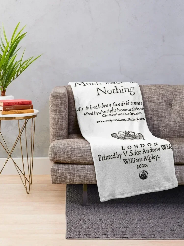 Shakespeare Much Ado About Nothing Frontpiece - Simple Black Version Throw Blanket Heavy Thermal Summer Loose Blankets