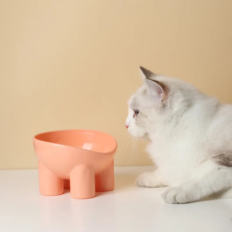 Dog Cat Bowl Elevated High Foot Small Dog Bowl Neck Protector Pet Food Water Bowl Anti-tip Pet Feeding Dessert Snack Dish Plate