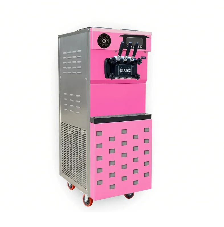 

3-Outlet Automatic Vertical Commercial Soft Serve Ice Cream Machine Fruit Flavor for Restaurant Supplies