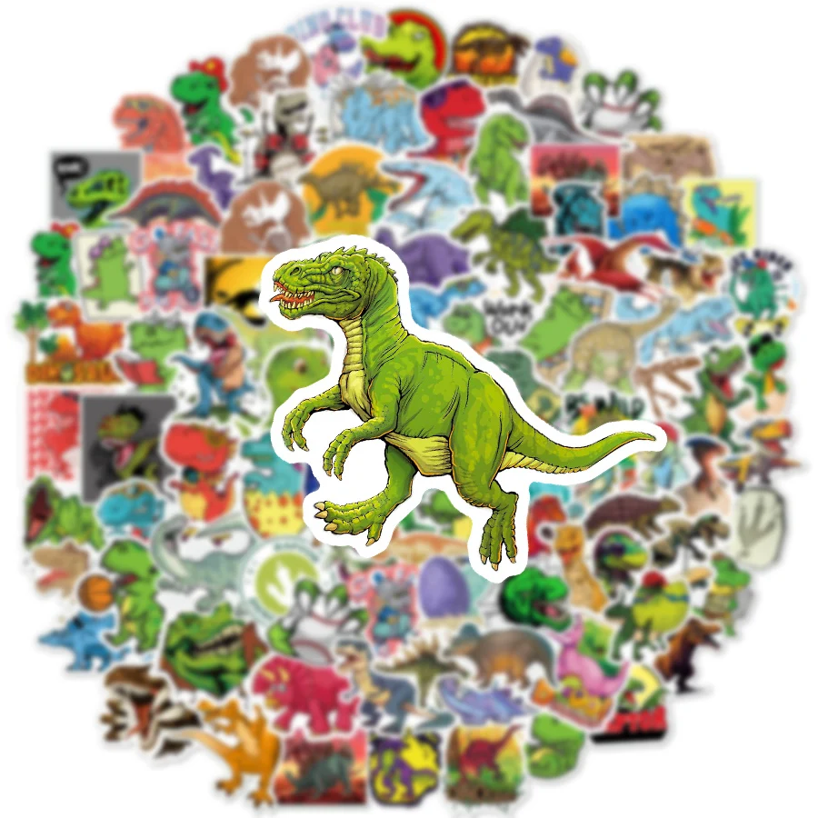 50/75/150/200pcs Cartoon Dinosaur Stickers for Boys DIY Laptop Suitcase Skateboard Car Waterproof Animals Stickers Pack for Kids