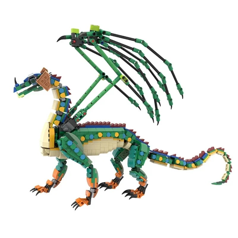 

MOC Wingsed Fire RainWing Flying Dragon Model Building Blocks Fantasy Story Action Figures MOC-116811 Assemble Bricks Toys Gifts