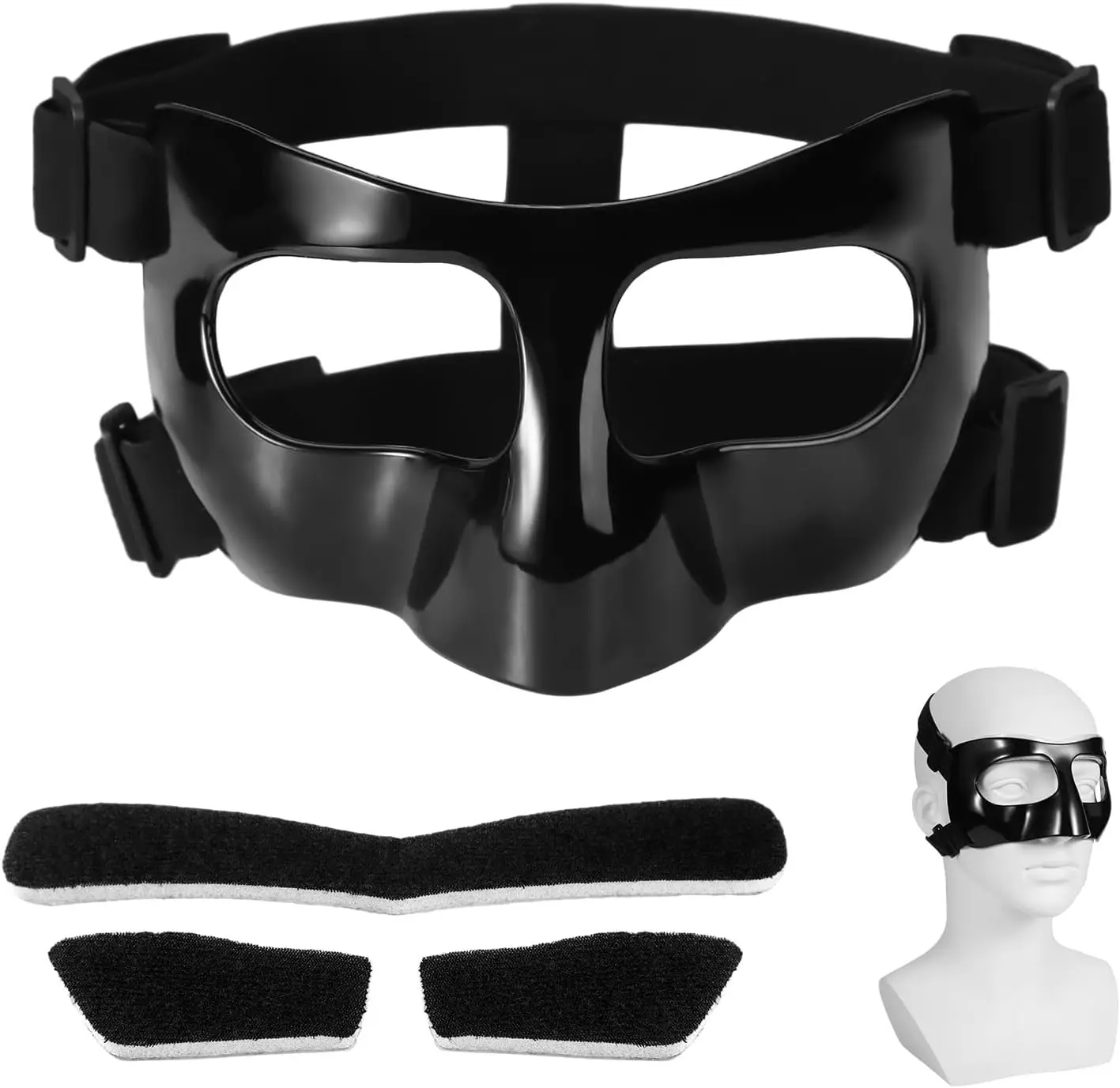 Nose Protection for Broken Nose Basketball Mask Elastic Strap Protective Facial Cover Face Mask Football Nose Guard Shield Mask