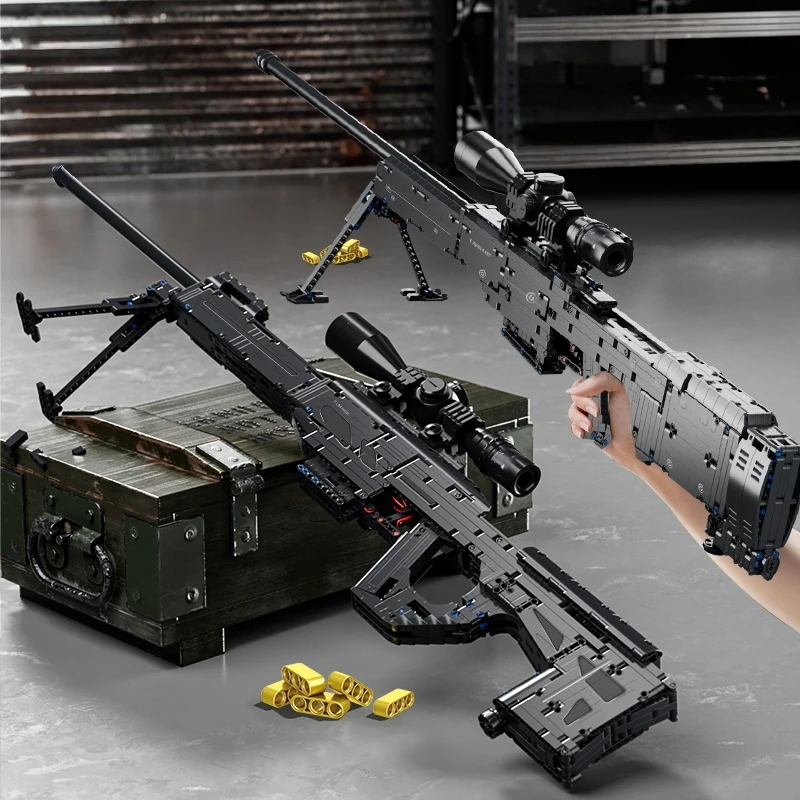 Scharfschützengewehr-Bausteinset, Bausteinmodellornament der Militärserie, geeignet für Geschenke und Sammlung.