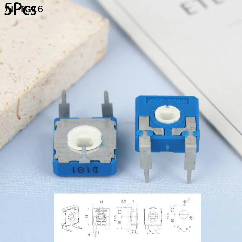 5 Stück 10K/100K vertikal verstellbares Potentiometer CA14NV17.5 10KA2020LV10 Potentiometer mit einstellbarem Widerstand