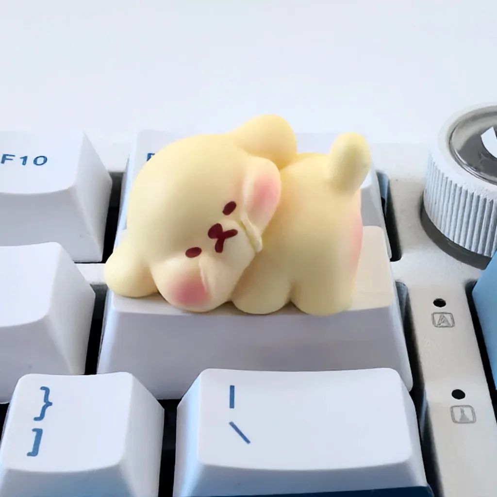 DIY Mechanical Keyboard 2U Backspace Key Keycaps for Cross Axis Keyboard 3D Pig Gold Haired Cat Pink Cute Decorative Keycaps