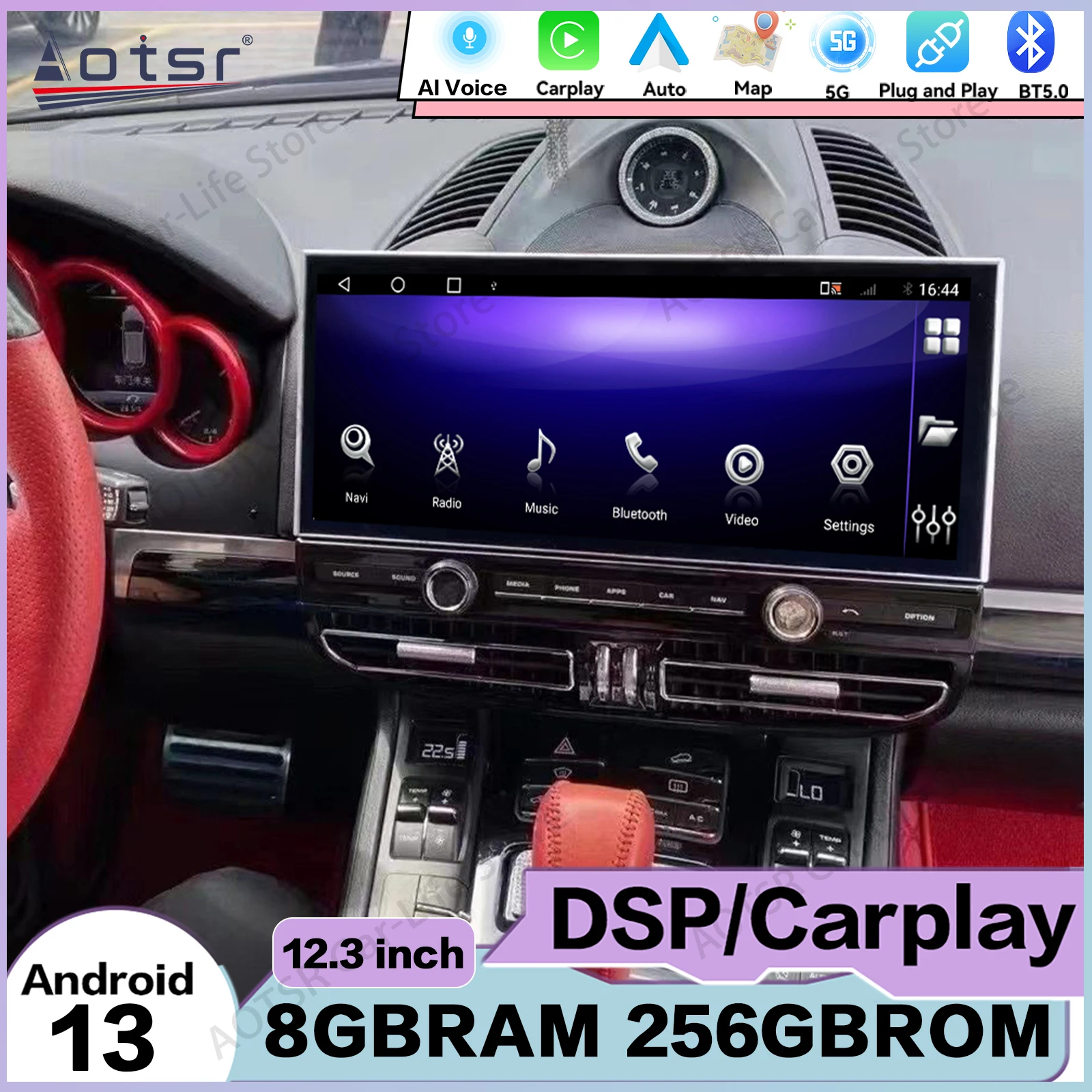 

Android Auto Multimedia Car Radio For Porsche Cayenne 2010~2017 GPS Navigation Stereo Receiver Head Unit Carplay Offline Maps