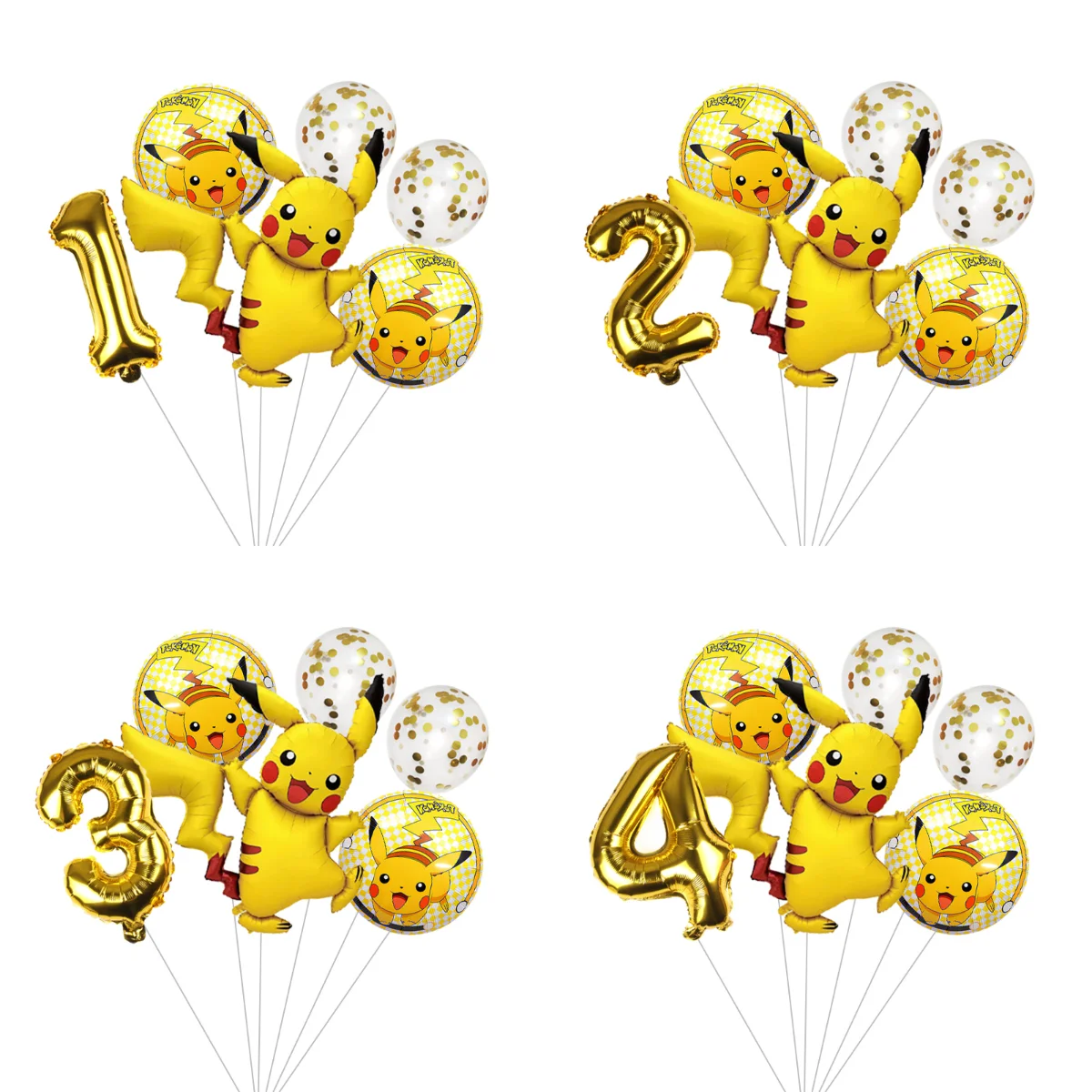 Pikachu Pokemon Folienballon-Set Alles Gute zum Geburtstag für Kinder Jungen Mädchen Geburtstagsparty Dekorationen