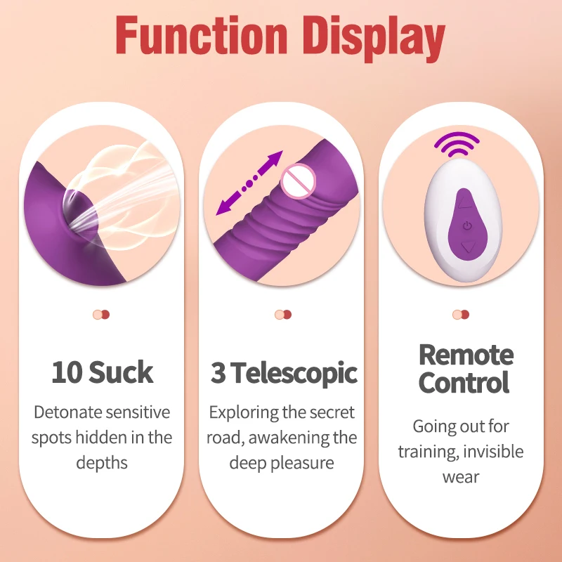 Remote Control Telescopic Dildo Vibrator Clitoral Sucking Sex Toys for Women Wearable G Spot Clitoris Sucker Vagina Stimulator