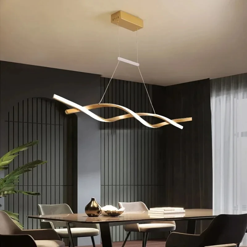 Plafonnier LED suspendu rotatif au design moderne, éclairage d'intérieur, luminaire décoratif de plafond, idéal pour une cuisine, une salle à manger ou un bureau