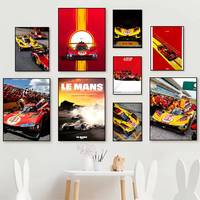 Le Mans Red 499P Supercar Poster HD art sticky wall waterproof home living room bedroom bar aesthetic decoration