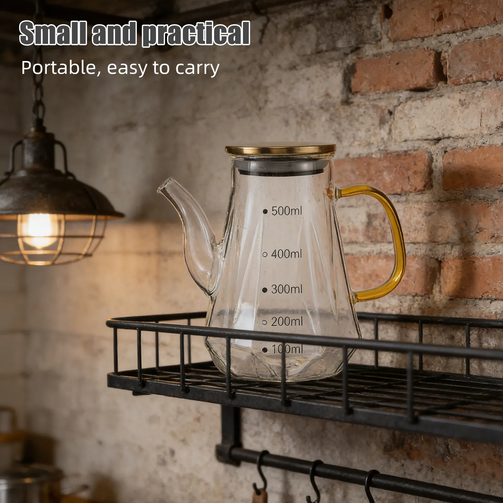 17 Oz 500 Ml Oil Cruet Bottle Drip-Free Spout Clear Seasoning Container Oil Vinegar Dispenser Kitchen Cooking