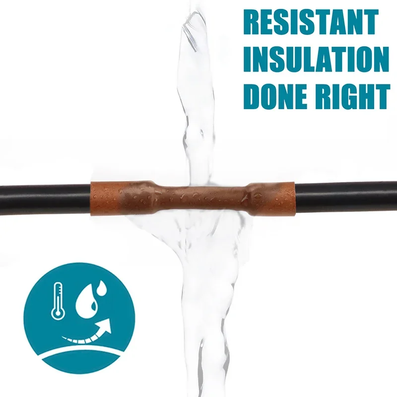 Tubo termorretráctil 3:1 de 1 ~ 20m con pegamento marrón, 1,6 ~ 39mm, Cable forrado adhesivo de doble pared, funda de Cable de poliolefina impermeable