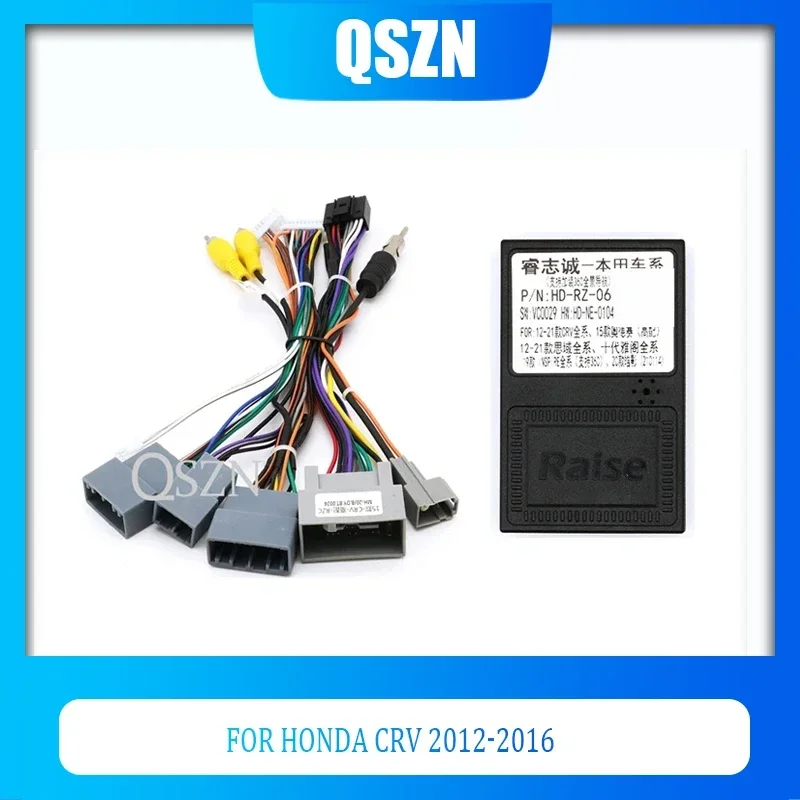 QSZN Car Wirng Harness Cable With Canbus Box HD-RZ-06 for Honda CRV 2012 2013 2014 2015 2016 Car Radio Multimedia