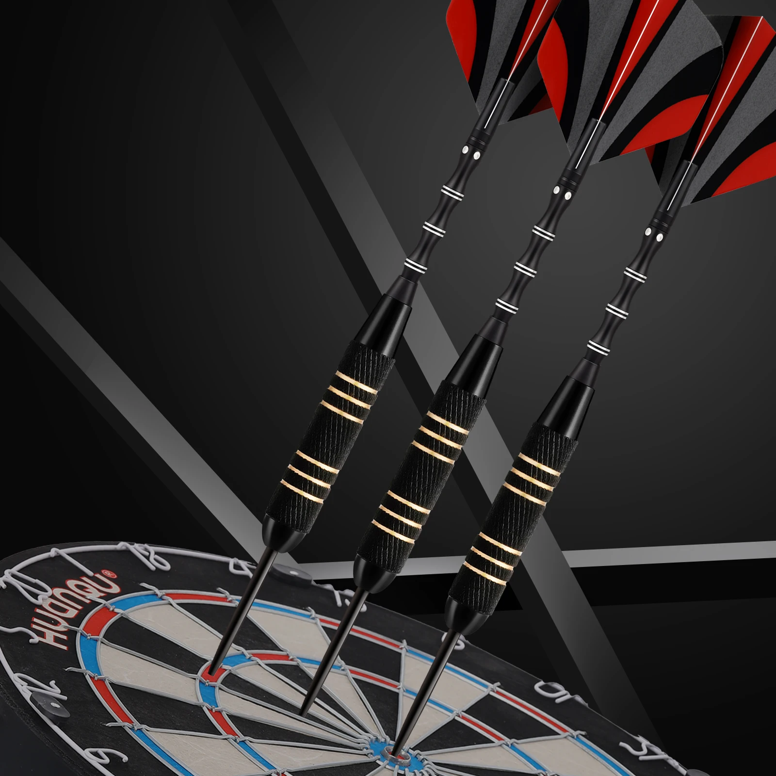 

Huanqu Copper Dart Set, 3-Piece Set (20 Grams), Professional Darts with Aluminum Shafts, Copper Dart Bodies, Pet Dart Wings, Includes Extra Wings, Shafts, O-Rings, Dart Sharpening Stone, and Dart Storage Box, Exquisite Dart Set, Ideal as a Birthday Gift o