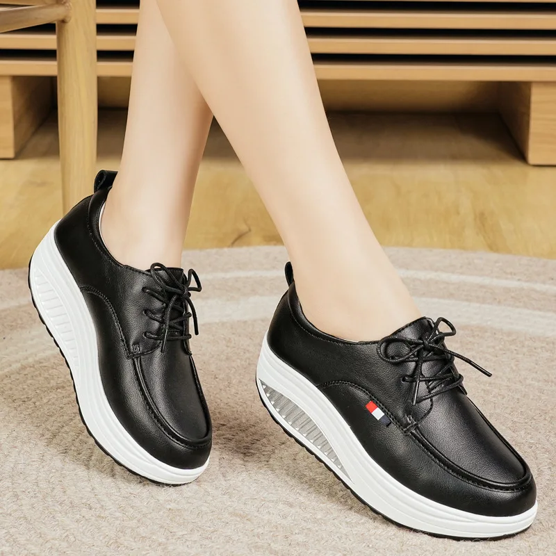 

Mom Shoes Spring and Autumn Casual Soft-soled Middle-aged and Elderly Sports Shoes Thick-soled Height-increasing Shoes