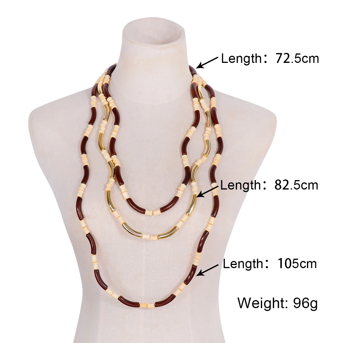 Vintage ZAA Wooden Splicing Chain Multi-layer Necklace for Women 2024 New Boho Jewelry Statement Jewelry