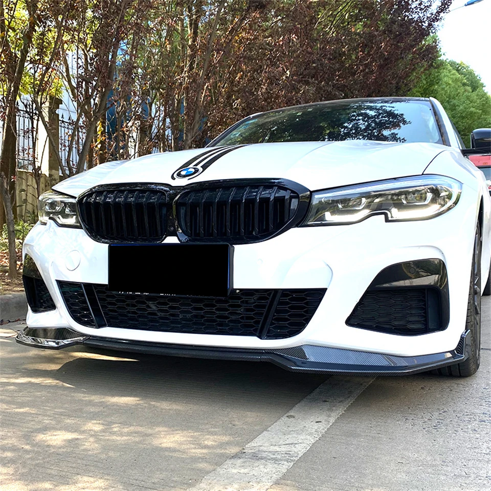 

For BMW 3 Series G20 G21 2019-2022 M-Pack Car Front Bumper Lip Splitter Spoiler Diffuser Guard Cover 3PCS ABS Bodykits Tuning