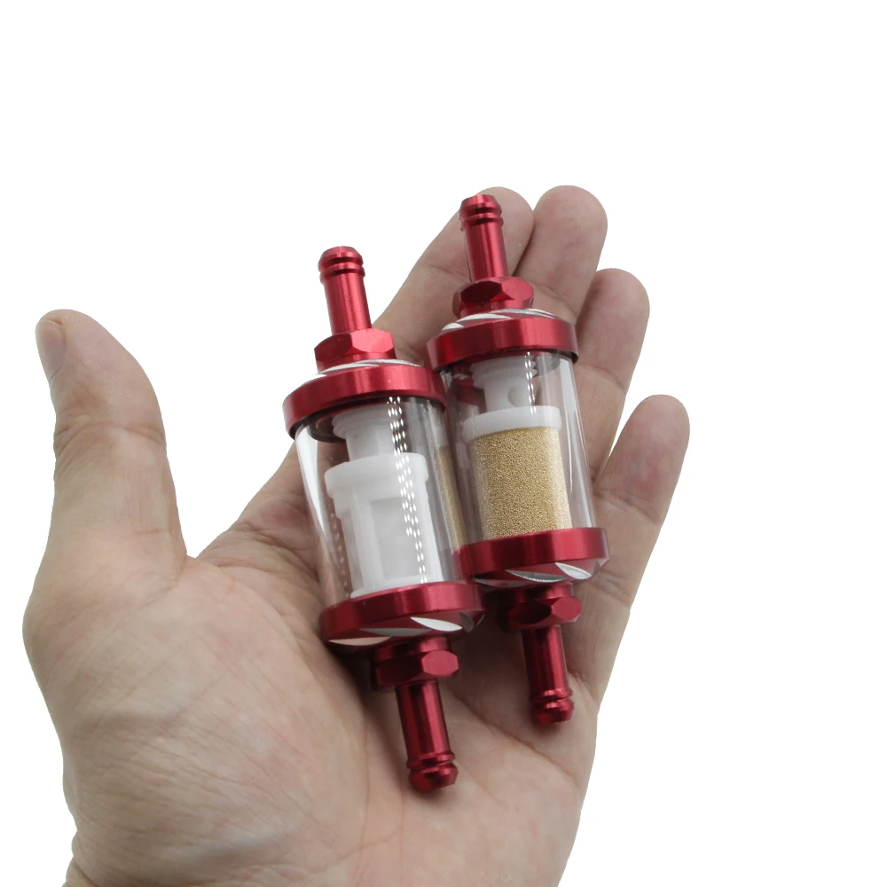 2 Pcs Universal 8mm Gas Fuel Oil Filter Washable For ATV Motorcycle Kawasaki KTM Yamaha Honda CRF 250R 450R 250X 450X 250RX 450R