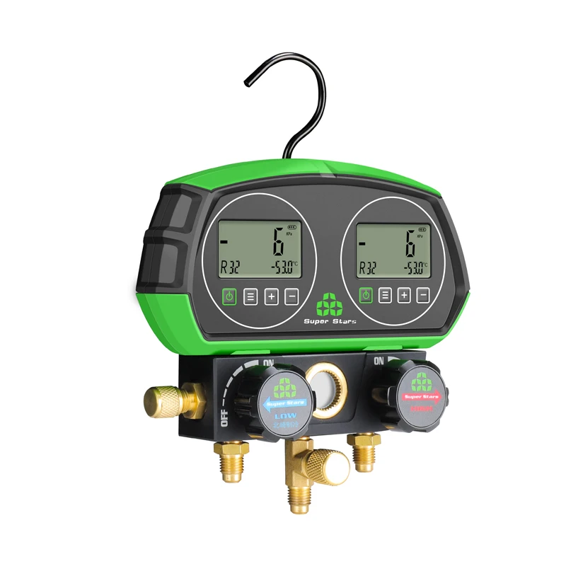 2-Valve Digital Manifold Gauges ST-B268D Home Use Refrigeration HVAC Table Set Tool R22 R32 R600 R410A R134A