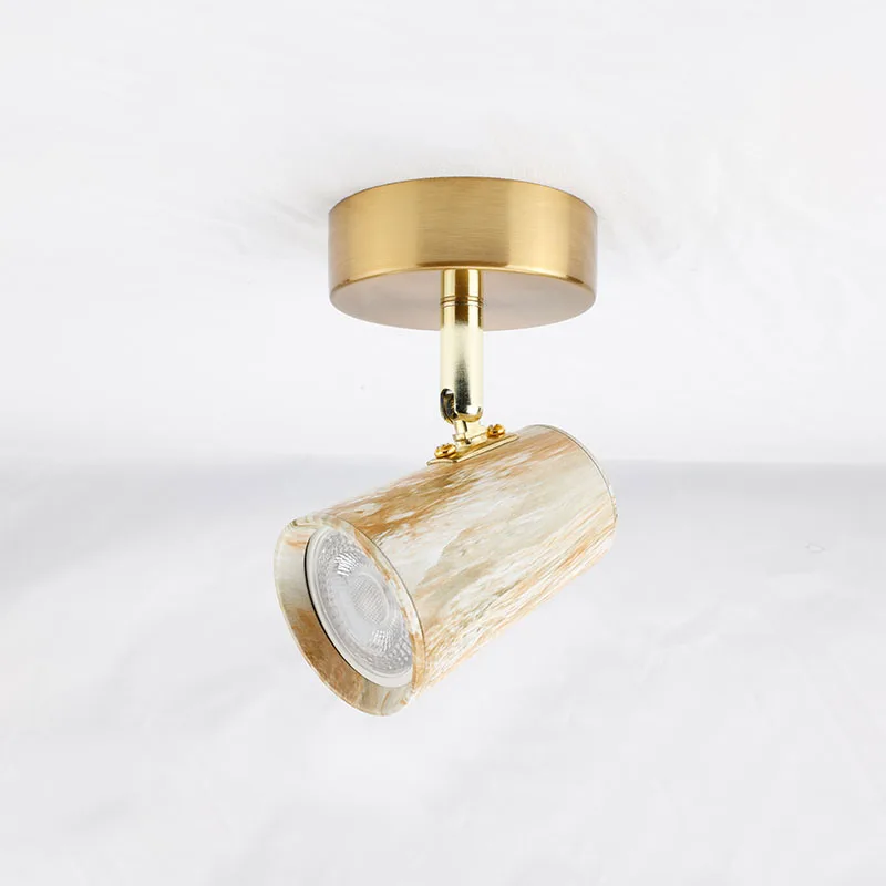 LED Spotlights GU10 Bulb Changeable Spot Light Surface Mounted Walnut Wood Marble Color Ceiling Track Lamp Home Room Decor Foco
