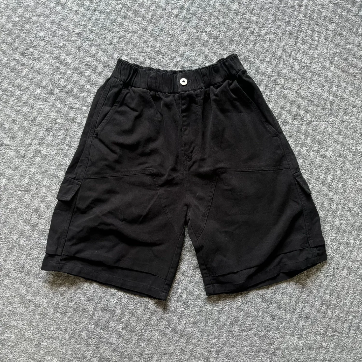 100% Cotton Men's Summer Cargo Shorts Multi-Pocket Casual Quarter Pants American Retro Loose Straight Beach Pants