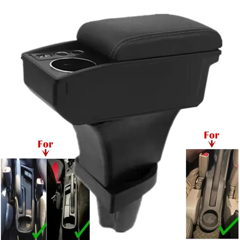 Für Kia Morning Armlehnenbox Für Kia Picanto Auto-Armlehne Doppelschichtige Aufbewahrungsbox Getränkehalter Innenraum-Nachrüstung Auto-Zubehör
