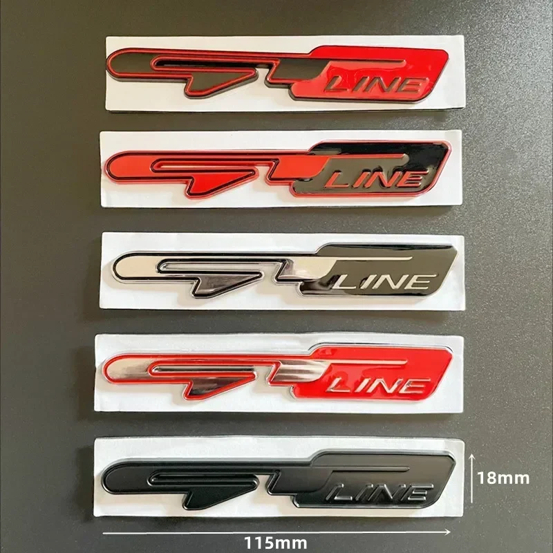 3D Metal GT Line Logo Car Rear Boot Trunk Emblem Badge Stciker Decals For KIA Gtline K3 K4 K5 KX5 Rio Ceed Sportage Stinger view 2