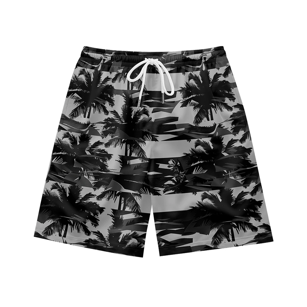 Coconut Grove Waves, modieus, los, sneldrogend, ademend, zomer heren casual sport trekkoord kleurrijke strandshorts