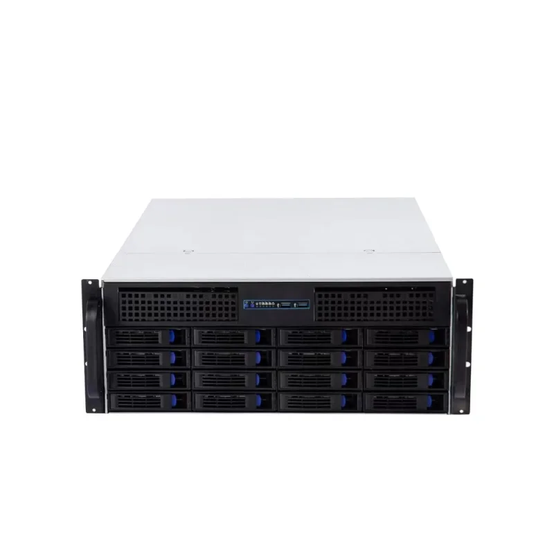 4U-R4416 hot-swappable server industrial chassis 16 hard disk bits, dual main board ATX power bits