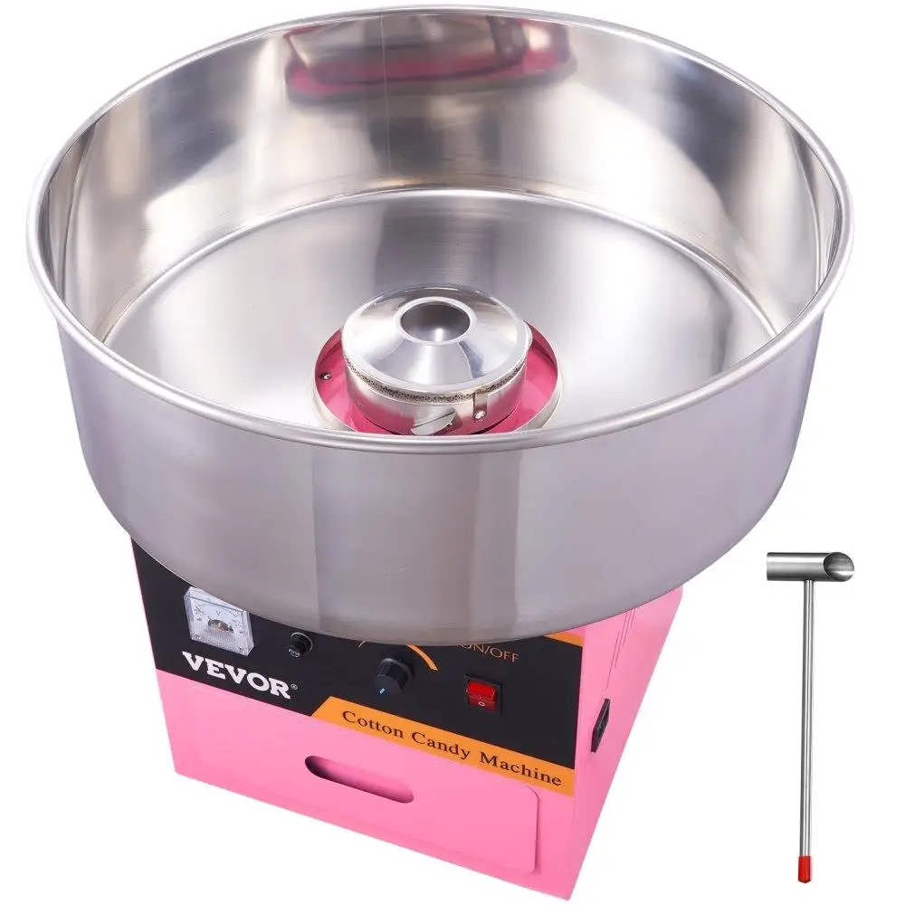 

Commercial Electric Cotton Candy Machine 1000W Stainless Steel Bowl Sugar Scoop Drawer for home Party Kids Family Birthday Pink