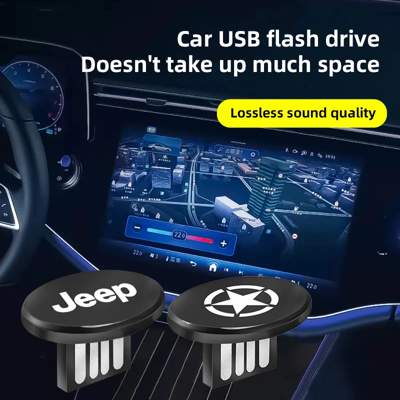 Pen drive universal com logotipo de carro, 1 peça, mini disco usb para jeep wrangler, renegade, compass, grand cherokee, patriot, rubicon, liberty