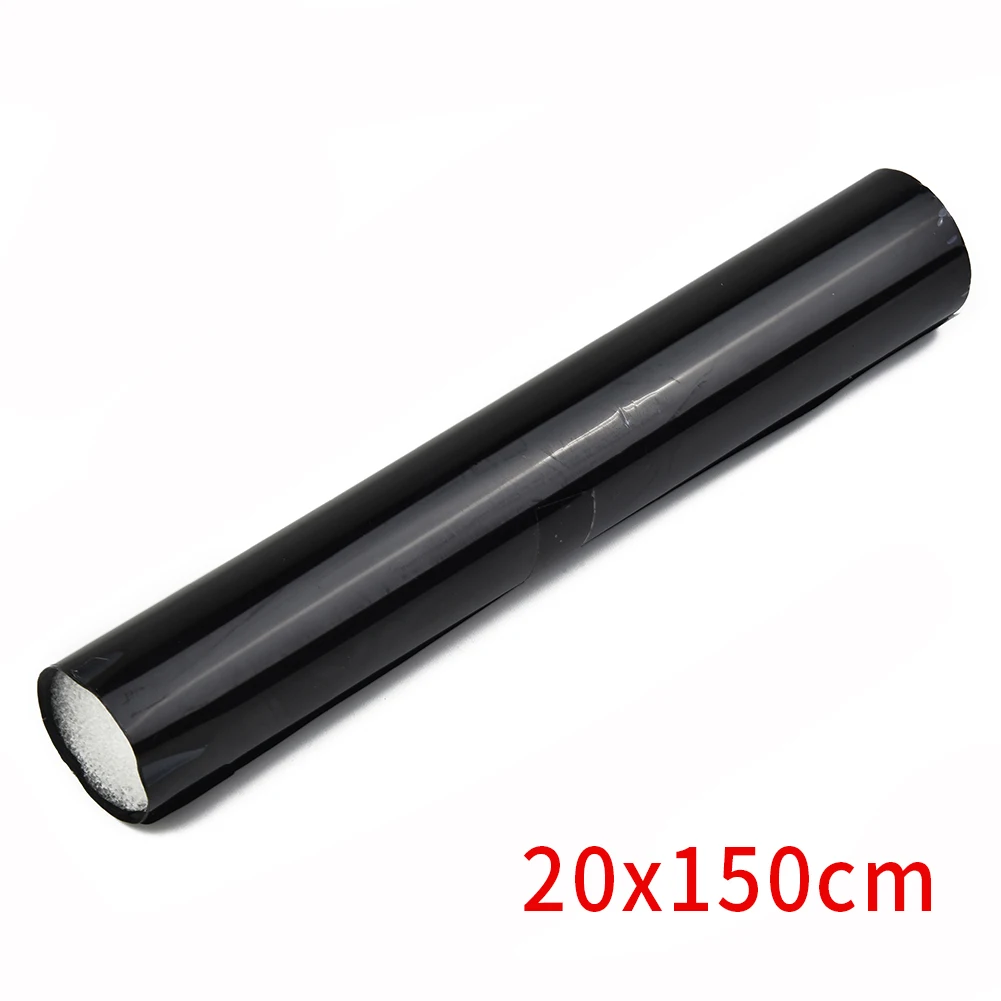 1pc Vehicle Solar Film Stickers Front Windscreen Black Transparent Solar Film Anti-UV Sun Shade 20cmx150cm Exterior Accessories