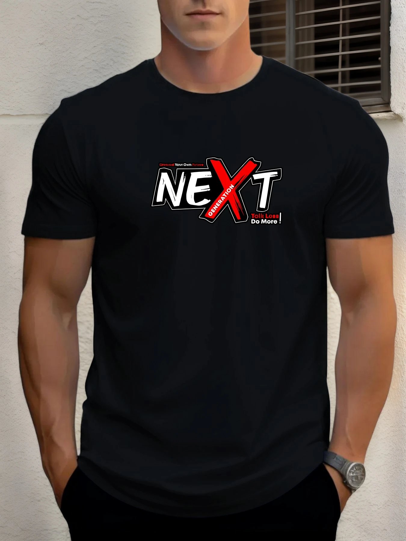 

T Shirts For Man NEXT 100% Cotton Graphic Printing Summer Round Neck T-Shirt Casual Breathable Street Style Daily Top
