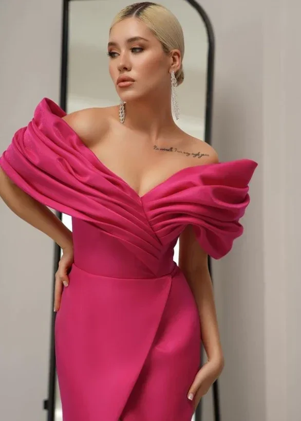 Robe longue à col bateau pour femme, robe de soirée personnalisée, simple, plissé en jersey, tempérament, ligne A, classique, haute qualité