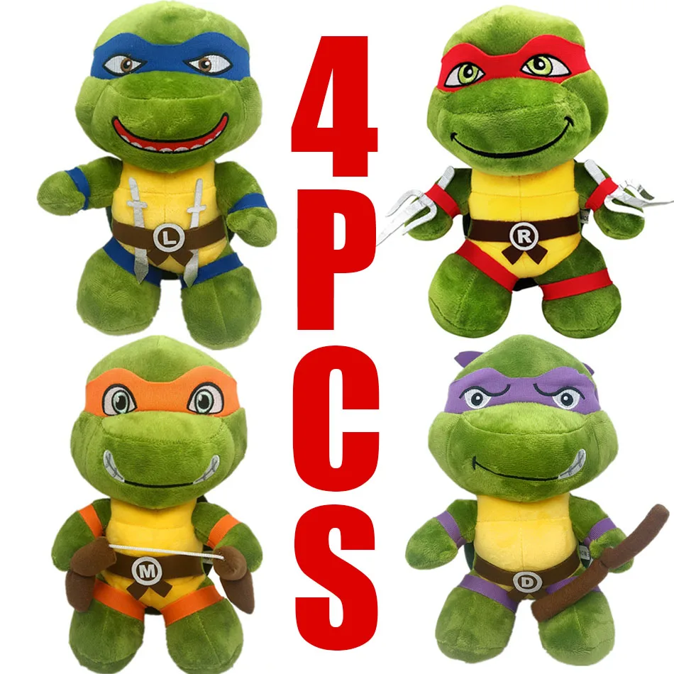 Muñecos de Peluche de las Tortugas Ninja de 25 cm, Anime, Juego TMNT, Leo, Raph, Mike, Don, Animales de Peluche, Decoración, Adorno, Juguetes para Niños, Regalo de Cumpleaños