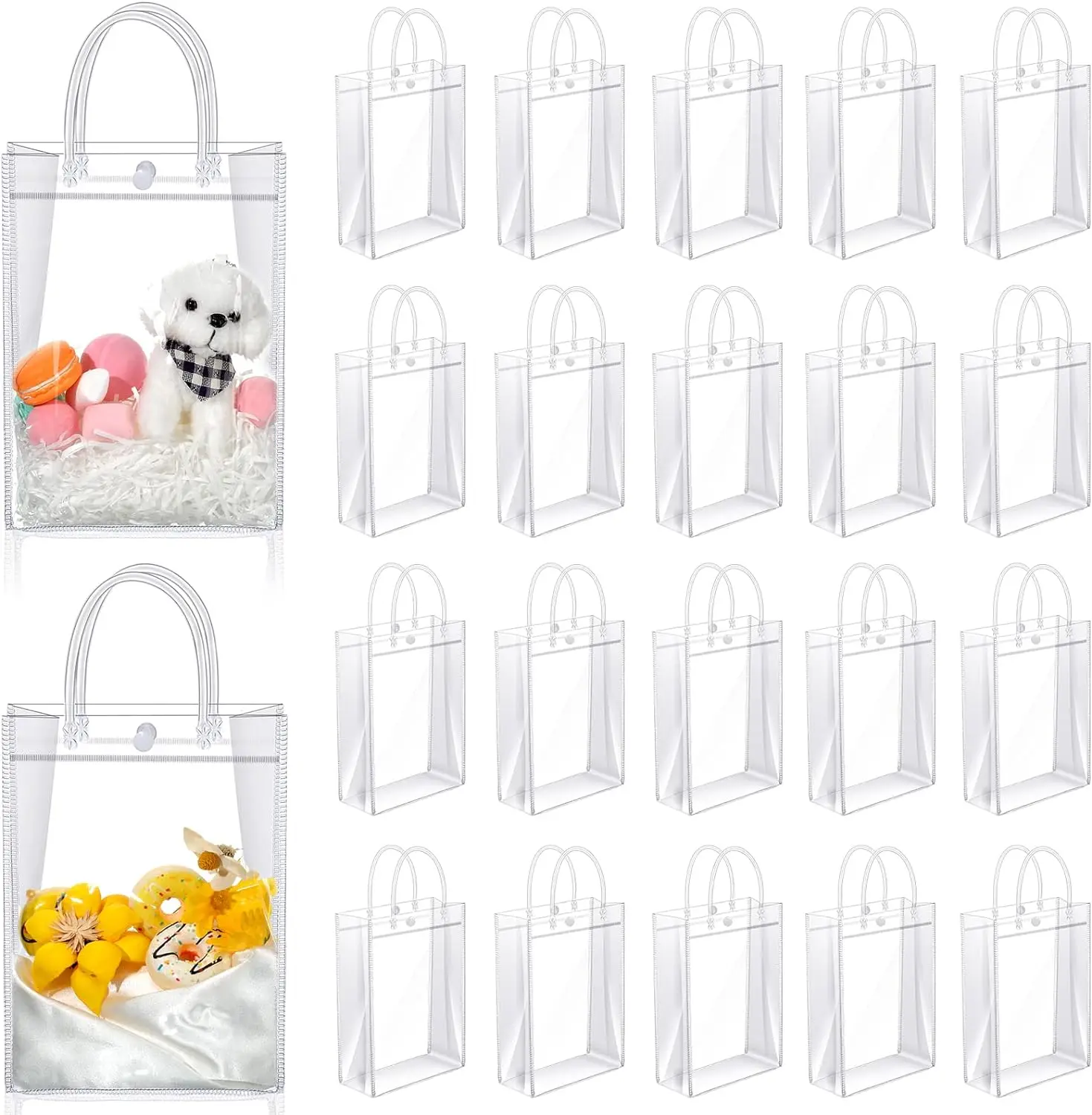 10-100pcs Transparent Gift Bags, Holiday Gift Bags, Anniversaries, Weddings, Parties, Birthday Gifts, Pvc Gift Packaging Bags