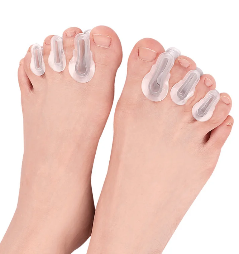 2/4/6/8Pcs Hammer Gel Thumb Foot Care Fingers Splitter Bunion Corrector Silicone Overlap Separators Toe Orthosis Clip Pads