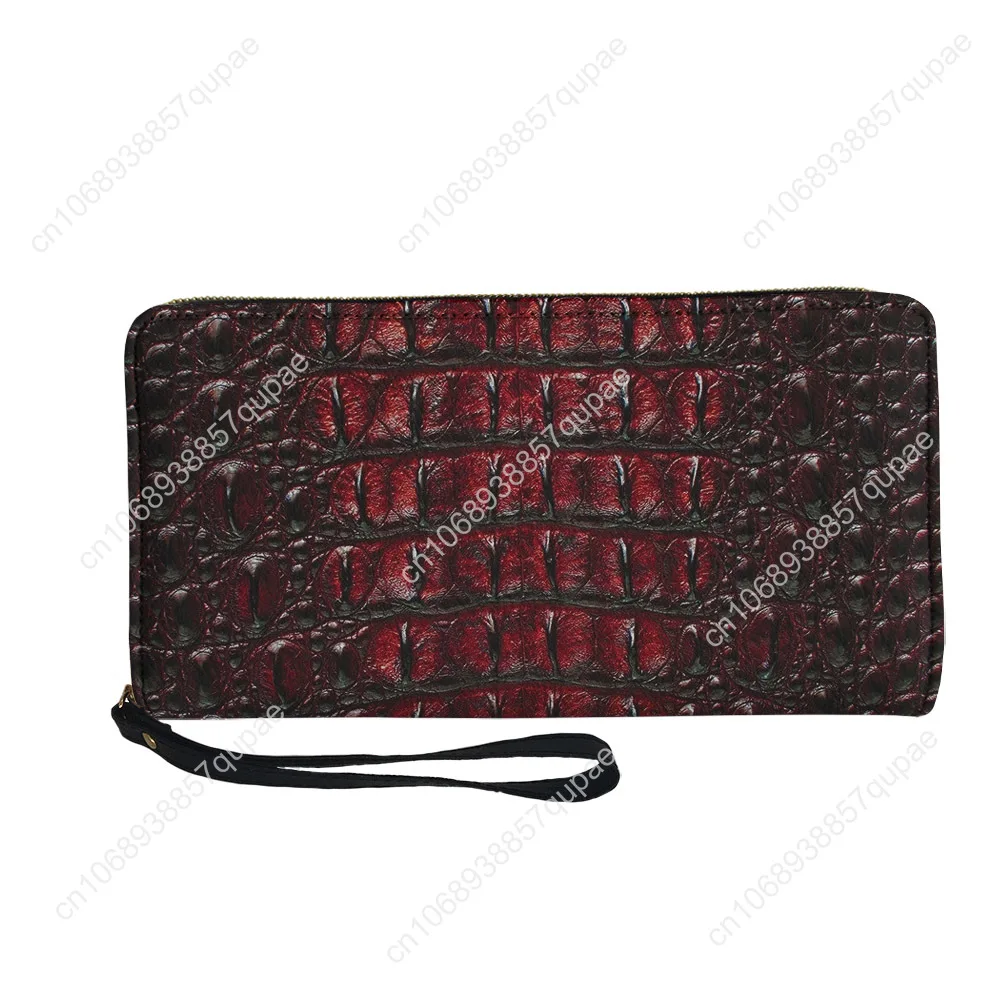 Crocodile leather Imitation Pattern Print Custom Wallet Purse Men Women Zipper Long Wallet Double Print Portable Wallet Gift Bag