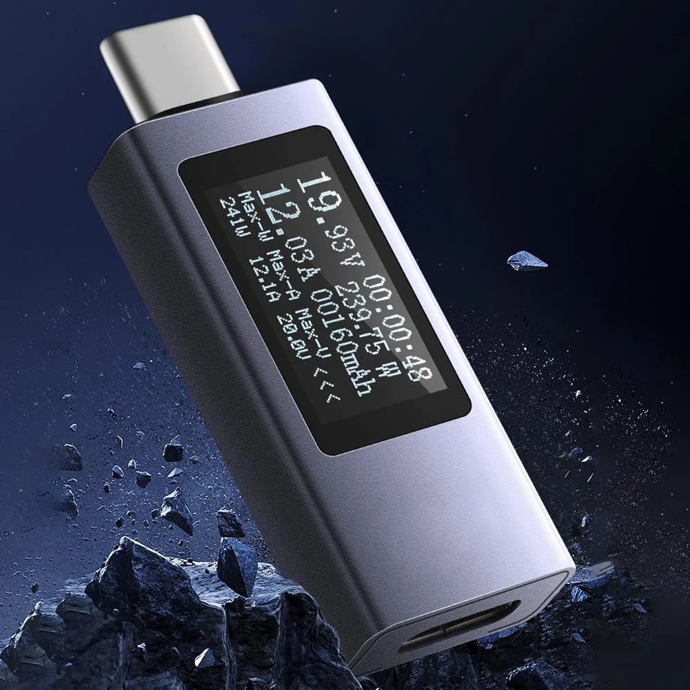 USB C Tester For Power Meter 4-30V 0-12A Digital Multimeter Voltage Current Monitor With For OLED Display For PD QC Fast