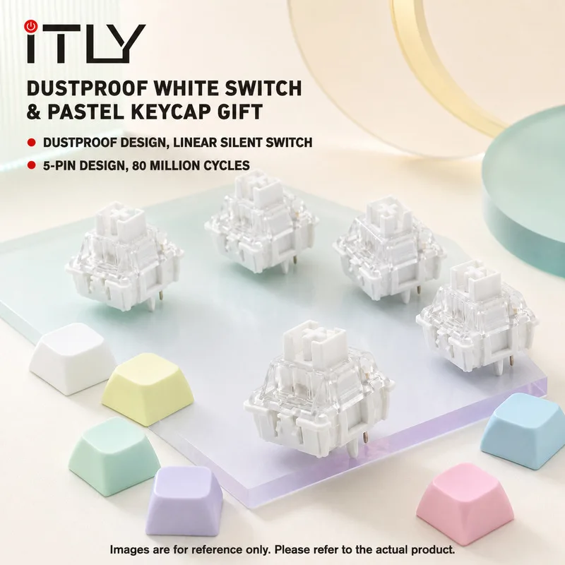 iTLY V3 White Switch 5Pin Mechanical Keyboard Switch DIY 3D Printer RGB Hot Swap MX Cross Stem For Custom Gaming Keyboard Keycap