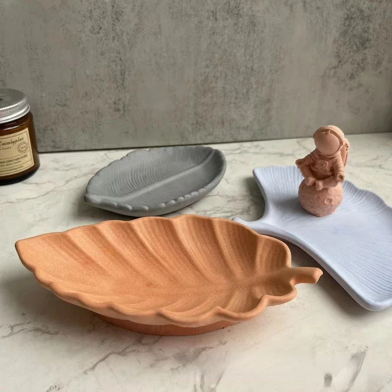 Leaf Dish Tray Mould Ginkgo Leaf Plate Storage Tray Gypsum Resin Glue Mold Leaf Storage Tray Fruit Saucer Silicone Mold Decorate