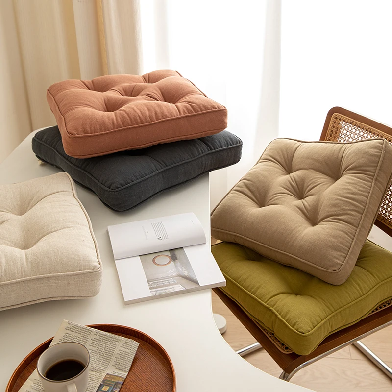 

Nordic Style Cotton Linen Tatami Cushion Chair Seat Soft Cushion Mat Floor Seating Cushions Home Sofa Throw Pillow