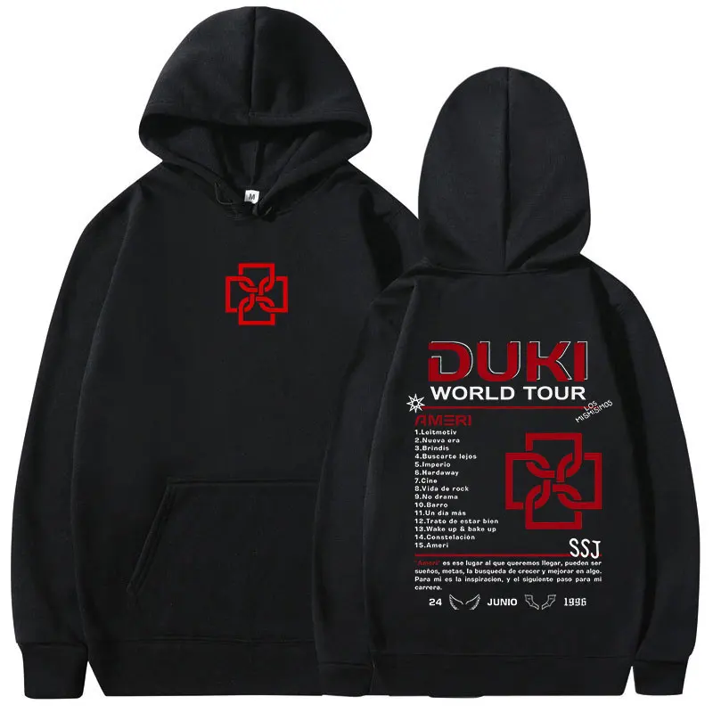 

Рэп-певица Duki Ameri 2025 World Tour Merch Толстовка с капюшоном Осень/Зима Новая популярная мужская и женская хлопковая толстовка с длинными рукавами в стиле хип-хоп