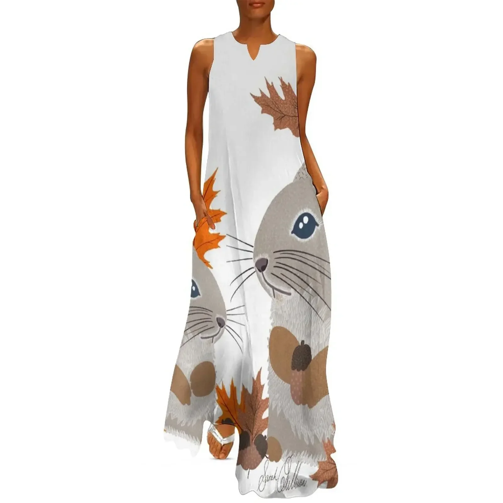 

Autumn the squirrel and her baby Fall Long Dress women's summer jumpsuit Dance dresses summer dresses for women 2025 Dress