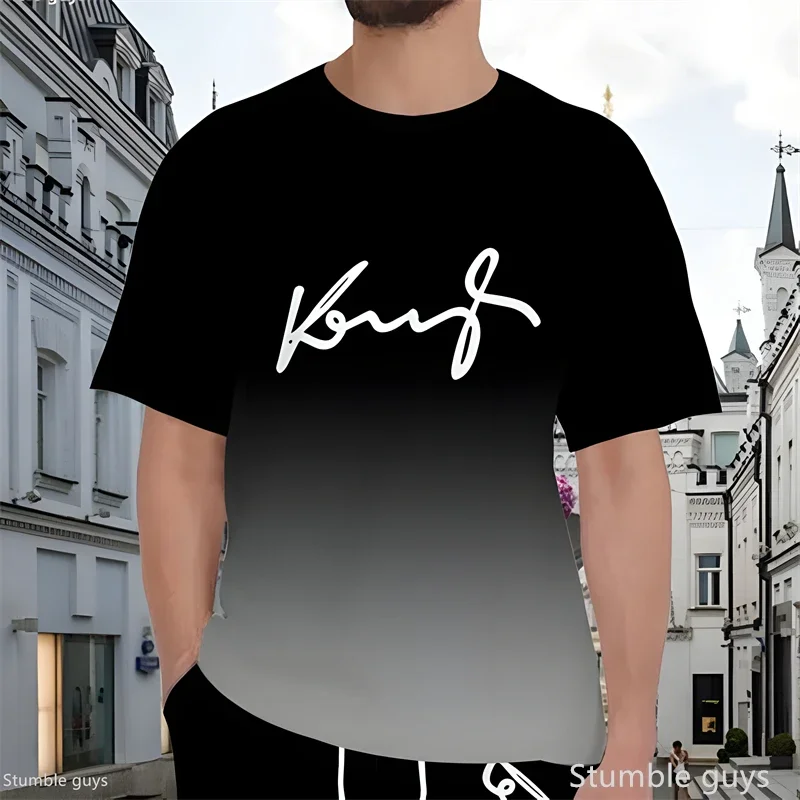 Bestseller Herren Sommer Übergroßes T-Shirt Anime-Druck Locker Geschnittenes Kurzarm-Shirt Atmungsaktiv Leichtgewichtig Große Größen Jersey-Oberteil